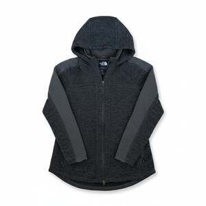 The North Face Women's Indi Hooded Full Zip Fleece Jacket Charcoal Grey